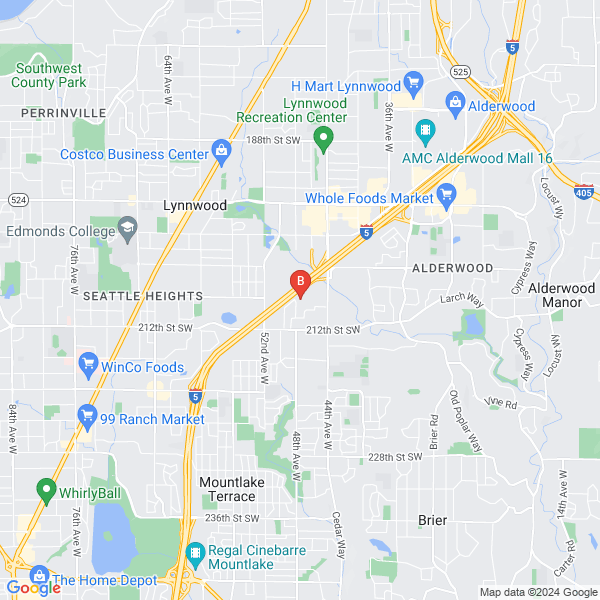Rainy Day Notary location map: 20816 44th Ave W Lynnwood WA 98036, Lynnwood, Washington