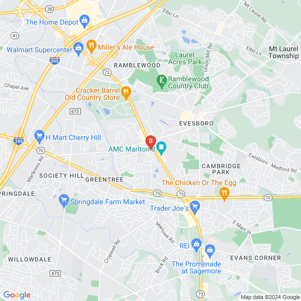 Madorno Chiropractic location map: 875 Rt 73 N. Suite B, Marlton, New Jersey